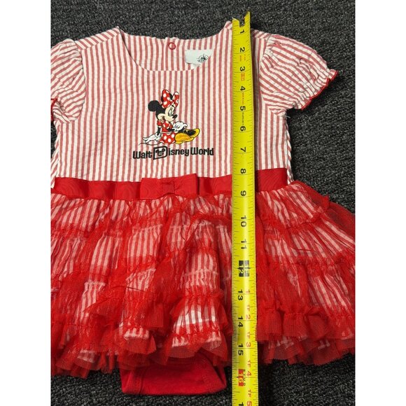 Disney Parks Minnie Mouse 12‑18M Red White Striped Ruffle Tutu Dress Girls - Picture 8 of 10